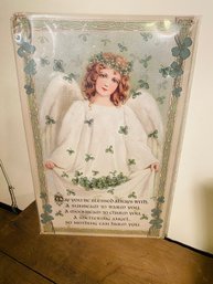 Shamrock Angel Tin Sign With Quote