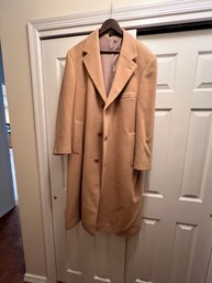 Mens Camel Hair Trench Coat, Calvin Klein, Size 14, Note Lining Repair Needed, Good Condition