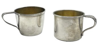 Two Vintage Sterling Silver Baby Cups 3.64 TOZ