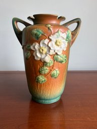 Mid Century Double Handle Roseville Pottery Vase 988-10