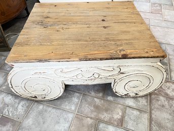Large Rolled Wood End Table