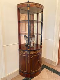 Very Handsome Demilune Style French Mirrored Shelf & Cabinet  (1 Of 2)