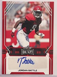 2022 Leaf Draft Jordan Battle Red Parallel Autographed Card #BA-JB1