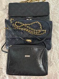 3 Gray/black Hand Bags