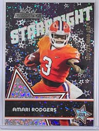 2021 Wild Card Amari Rodgers Alumination Starbright White Sparkle Holo Lux Card #SB-43   Numbered 101/225