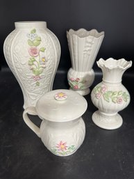 Belleek Rose Tralee Limited Edition Vase , Spring Daisy Covered Mug & More ~ 4 Pc Lot ~