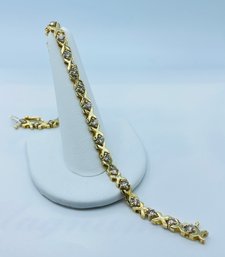 Incredible & Elegant 14k Yellow Gold Diamond X Tennis Bracelet