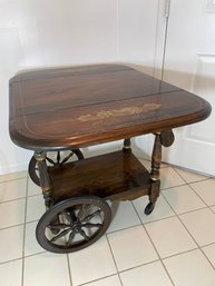 Wooden Drop Leaf Tea Cart From 1960's