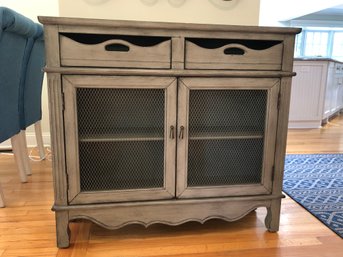 Painted Farmhouse Storage Console Cabinet, Grey/green