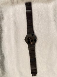 Mens Movado Stainless Steel Watch, Black