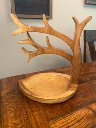 Carved Wood Leaf And Branch Display