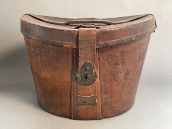 An Antique Leather Hat Box