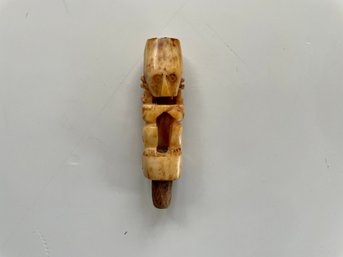 Vintage Dayak Tribe Borneo Carved Bone Stopper
