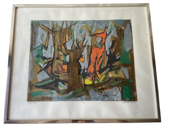 MCM Mid Century Modern Signed In Pencil Lithograph By Marcel Janko ( Israeli-romanian 1895-1984)