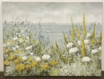 Giclee Ocean & Wildflowers, At The Water.
