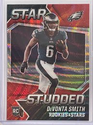 2021 Panini Rookies And Stars DeVonta Smith Star Studded Red Wave Rookie Prizm Card #SS-26