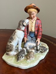 Norman Rockwell Boy With Puppy