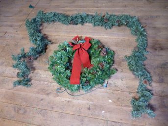 Wreath And Garland In Artificial Pine