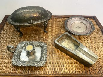 A Collection Of Vintage Silver Plated Serving Ware