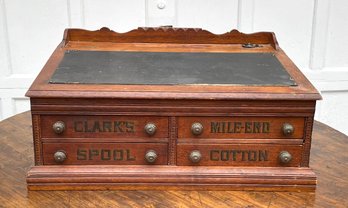 Antique Clarks Mile End Spool Cotton Desk Cabinet