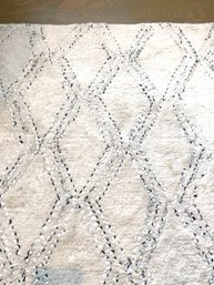 West Elm Wool Ivory & Charcoal Trellis Carpet 9x12