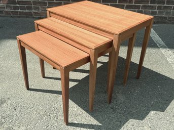 Incredible Vintage Set Of Three BENT SILBERG - MCM / Midcentury Nesting Tables - Mobler - Made In Denmark