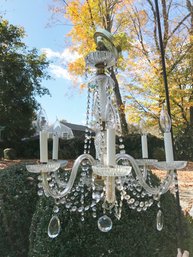 Lovely Vintage French Style Chandelier - Six Arms - Needs Good Cleaning - Lacking Some Crystals - Easy To Find