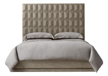 ($3,895 Retail) Restoration Hardware Geometric Platform Bed In Ash Grey Oak