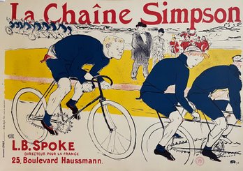 Toulouse Lautrec Original Art Print Lithograph On Rives Paper With Stamp.Title - La Chaine Simpson