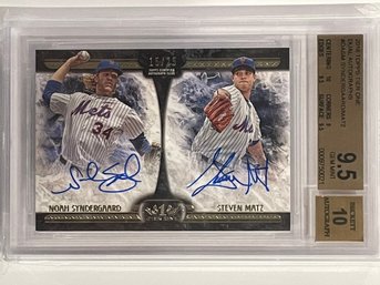 2016 Topps Tier One Dual Autographs Noah Syndergaard / Steven Matz Autographed Card #DASM  Numbered 15/25