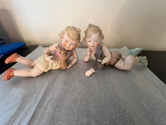 German Bisque Dolls, Note Hand Broken Off, But Fits Well,