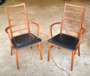 Pair Of Danish Teak Ladderback Lis Chairs By Niels Koefoed For Koefoeds Hornslet