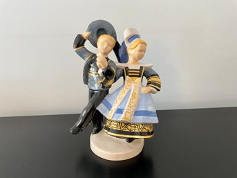 Vintage Henriot Quimper Dancing Couple Figure By Robert Micheau - Vernez (French, 1907-1989)