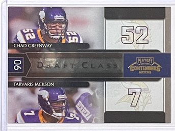 2006 Donruss Playoff Contenders Draft Class Chad Greenway Tarvaris Jackson Rookie Card #DC-17   #Rd. 538/1000