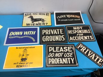 Vintage Humorous Signs Lot