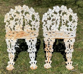 PR. Vintage Cast Iron Garden Chairs