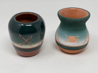 Two Small Native American Sioux Pottery Vases