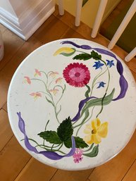 Painted White Wooden Stool