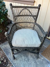 Wicker Chair & Cushion