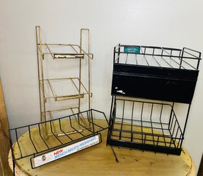 3 Vintage Wire Store Displays