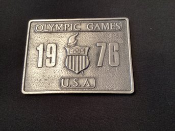 1976 USA Olympic Games Belt Buckle Bergamont Brass Works