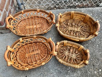 2 Sets Of Stacking Handled Baskets