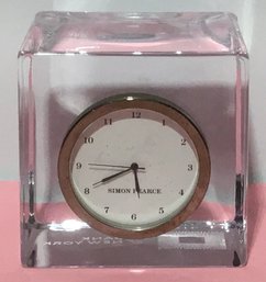 Simon Pearce Clock,Crystal Cube