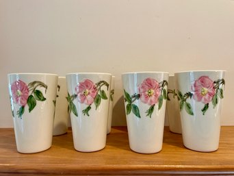 Set Of Eight Franciscan Desert Rose Tumblers