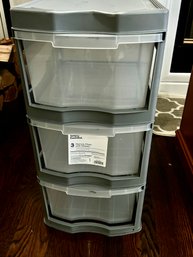 3 Drawer Plastic Portable Drawer Unit