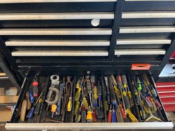 Drawer Full Of Screwdrivers & Miscellaneous Tools