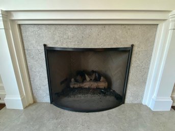 Modern Mesh Black Arched Fireplace Screen