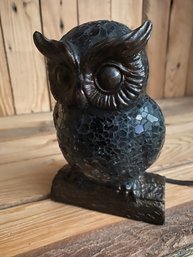 Glass Owl Plug In Lamp