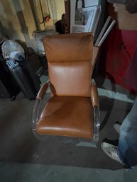 Charles Hollis Jones Leather Rocking Chair With Acrylic Frame