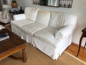 Boston Furniture Guild Custom Sofa, Traditional Style, White Herringbone